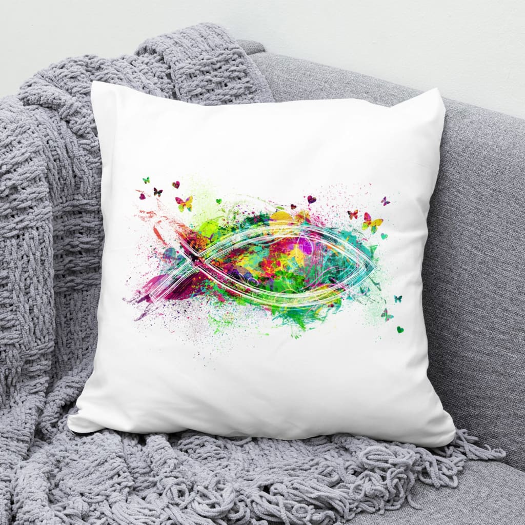 Christian Fish Symbol Pillow - Christian Pillows