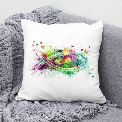 Christian Fish Symbol Pillow - Christian Pillows