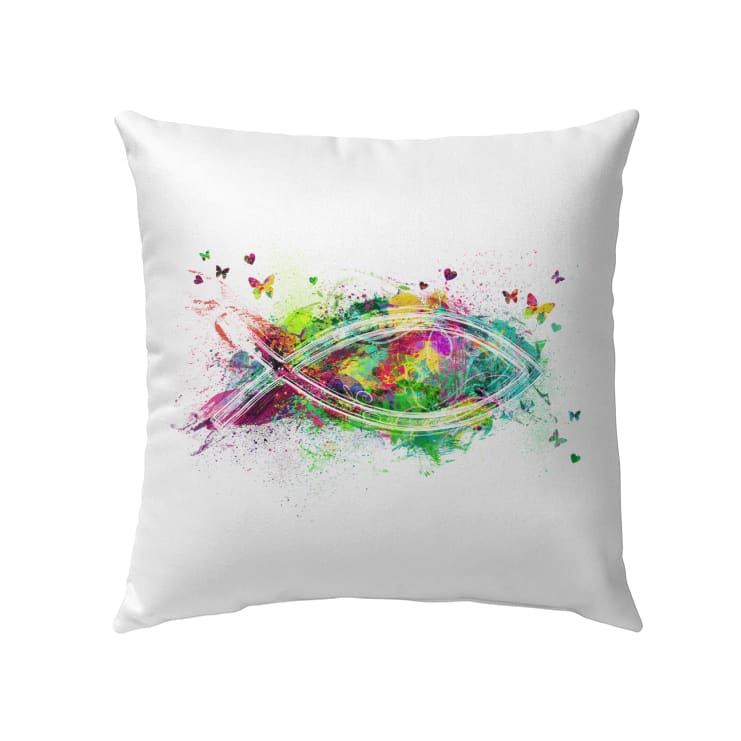 Christian Fish Symbol Pillow - Christian Pillows