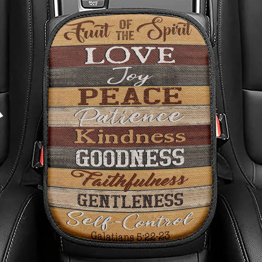 Christian Galatians 522 - 23 Fruit Of The Spirit Seat Box Cover, Bible Verse Car Center Console Cover, Scripture Interior Car Accessories