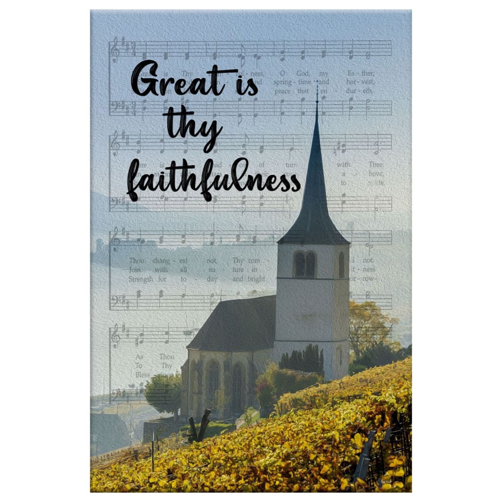 Christian Great Is Thy Faithfulness Chapel Christian Canvas Art - Bible Verse Canvas - Scripture Wall Art