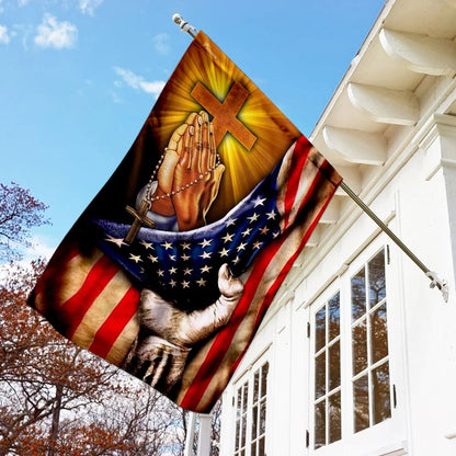 Christian Jesus American Flag - Outdoor Christian House Flag - Christian Garden Flags