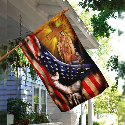 Christian Jesus American Flag - Outdoor Christian House Flag - Christian Garden Flags