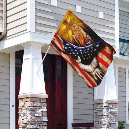 Christian Jesus American Flag - Outdoor Christian House Flag - Christian Garden Flags