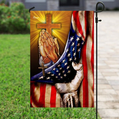 Christian Jesus American Flag - Outdoor Christian House Flag - Christian Garden Flags