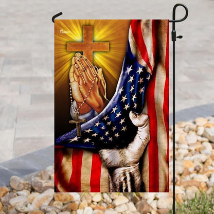 Christian Jesus American Flag - Outdoor Christian House Flag - Christian Garden Flags