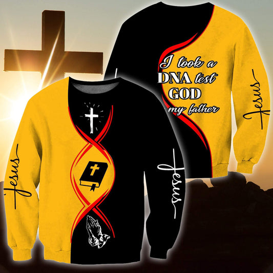Christian Jesus Dna Test Yeallow And Black Color Jesus - Christian Sweatshirt For Women & Men
