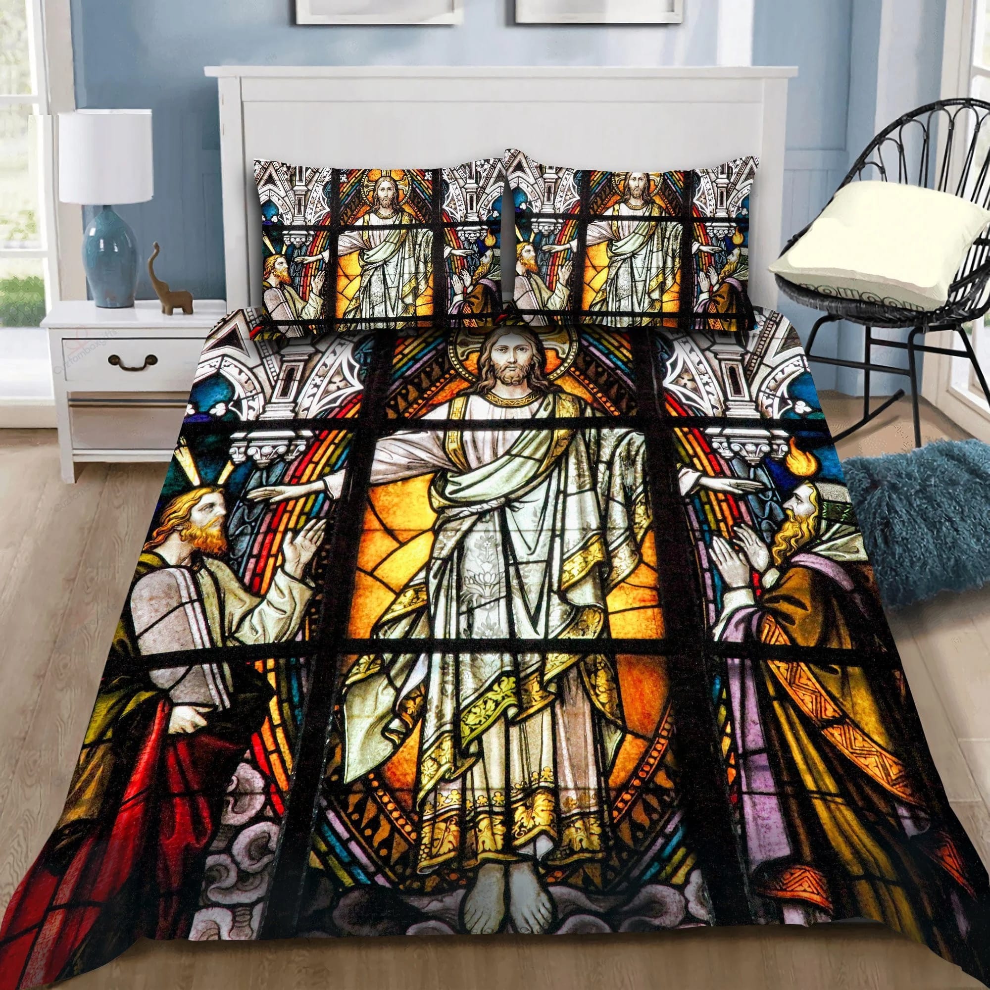 Christian Jesus Gotic Art Bedding Set - Christian Bedding Sets