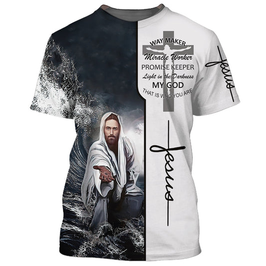 Christian Jesus Way Maker Miracle Worker 3D All Over Printed Shirt for Men and Women