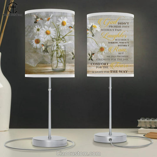 Christian Lamp Art Hummingbird God Didn't Promise Days Without Pain Table Lamp