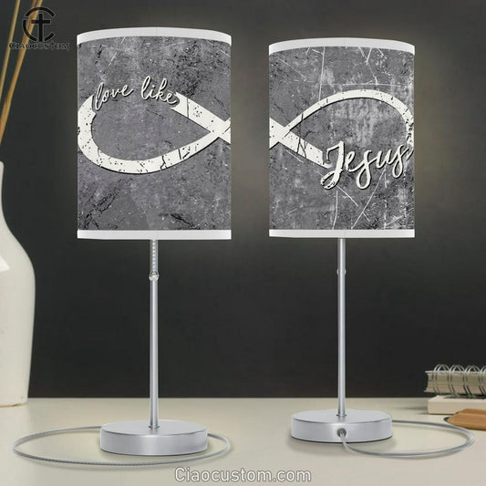 Christian Lamp Art Love Like Jesus Table Lamp For Bedroom Print - - Christian Room Decor