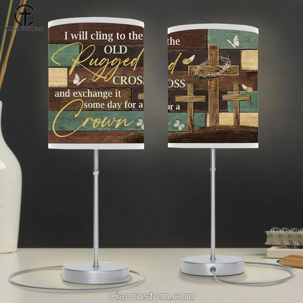 Christian Lamp Art The Old Rugged Cross Table Lamp For Bedroom Print - Christian Room Decor