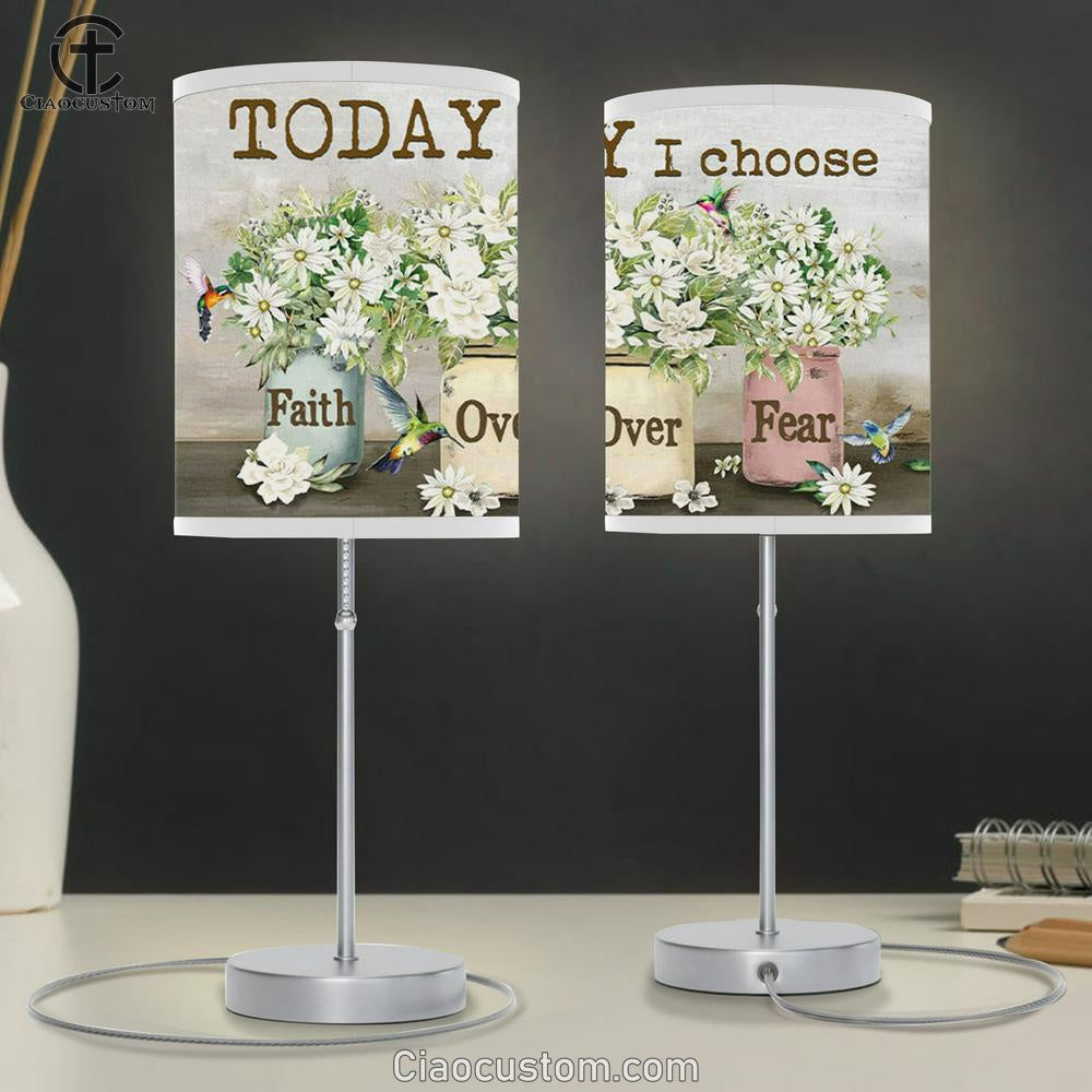 Christian Lamp Art Today I Choose Faith Over Fear Table Lamp Print - - Christian Room Decor