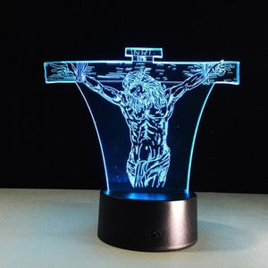Christian Lamp INRI Cross 3D Illusion Lamp - Christian Night Light - Christian Home Decor - Christian Easter Gifts