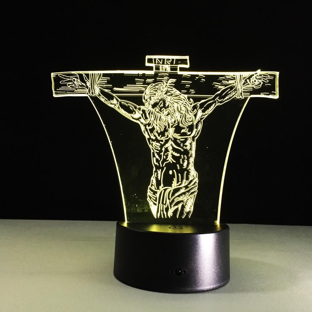 Christian Lamp INRI Cross 3D Illusion Lamp - Christian Night Light - Christian Home Decor - Christian Easter Gifts