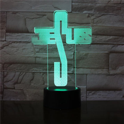 Christian Lamp Jesus Name 3D Illusion Lamp - Christian Night Light - Christian Home Decor - Christian Easter Gifts