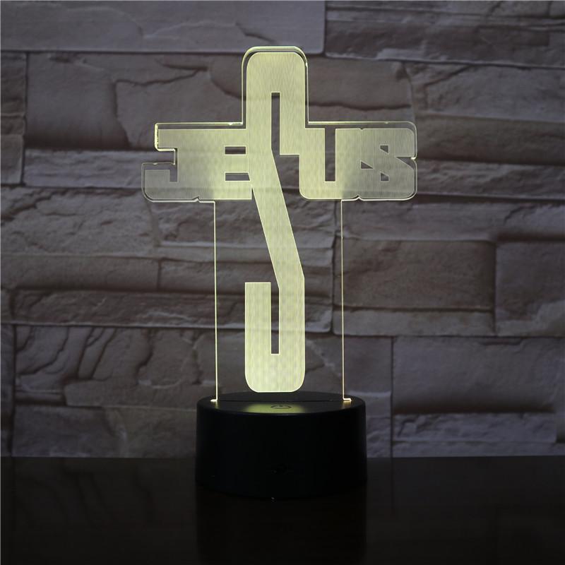 Christian Lamp Jesus Name 3D Illusion Lamp - Christian Night Light - Christian Home Decor - Christian Easter Gifts