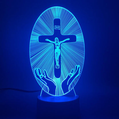 Christian Lamp Jesus Savior 3D Illusion Lamp - Christian Night Light - Christian Home Decor - Christian Easter Gifts