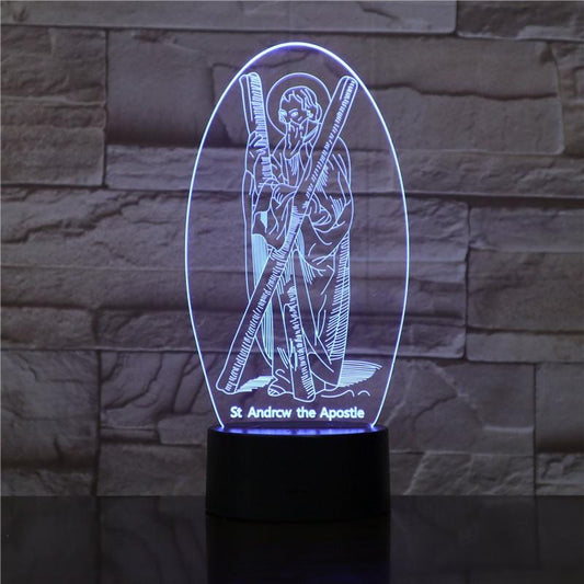 Christian Lamp St Andrew 3D Illusion Lamp - Christian Night Light - Christian Home Decor - Christian Easter Gifts