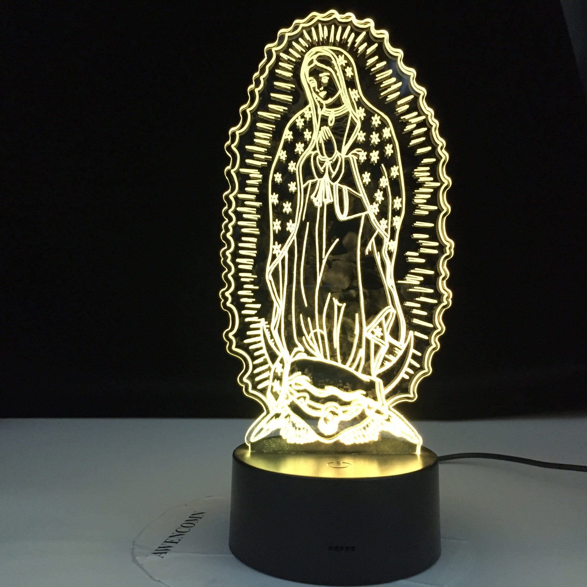 Christian Lamp Virgin Mary 3D Illusion Lamp - Christian Night Light - Christian Home Decor - Christian Easter Gifts