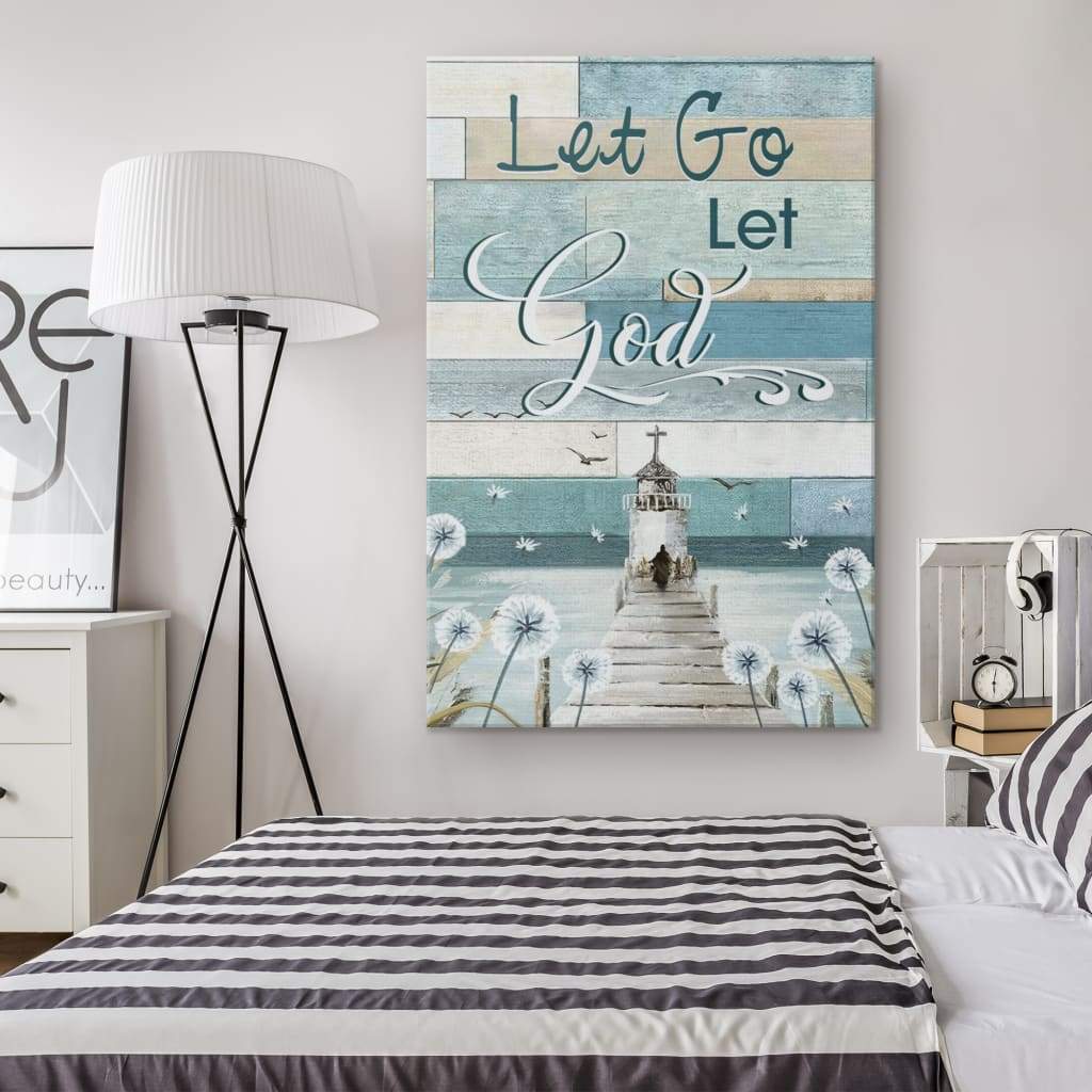 Christian Let Go Let God Canvas Art - Bible Verse Canvas - Scripture Wall Art