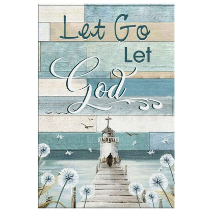 Christian Let Go Let God Canvas Art - Bible Verse Canvas - Scripture Wall Art