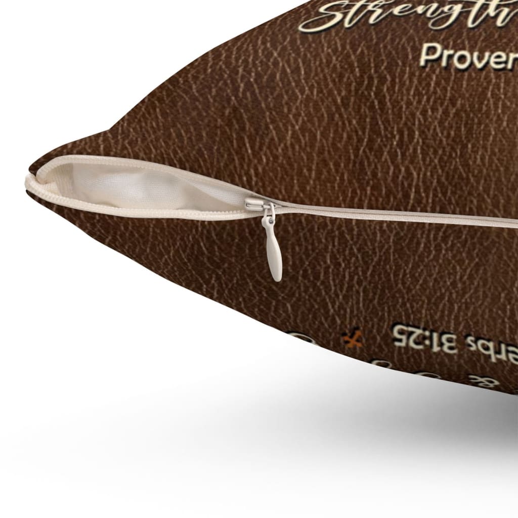 Christian Pillows She Is Clothed With Strength And Dignity Sunflower Pillow