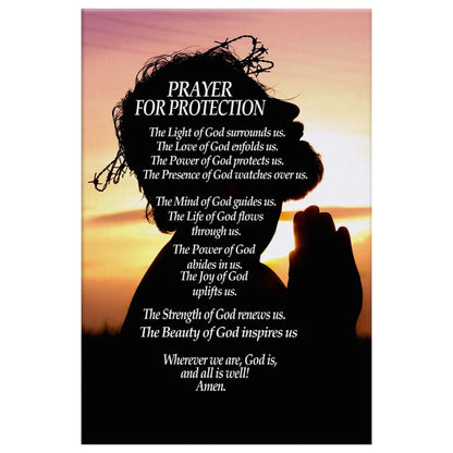 Christian Prayer For Protection Canvas Art - Bible Verse Canvas - Scripture Wall Art