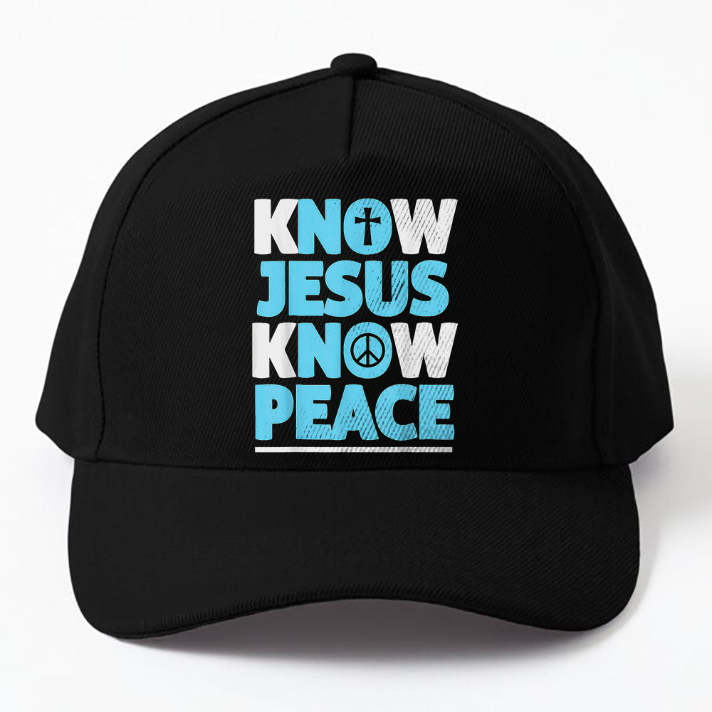 Christian Shirts Cross Faith Know Peace Know Jesus Cap