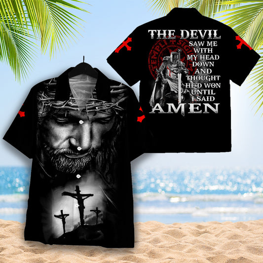 Christian Shirts, The Devil Saw Me With My Head Down Hawaiian Shirt - Christian Hawaiian Shirt for Men Women