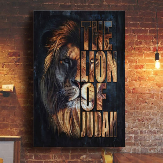 Christian The Lion Of Judah Picture Canvas Art - Bible Verse Canvas - Scripture Wall Art