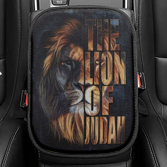 Christian The Lion Of Judah Seat Box Cover Seat Box Cover, Bible Verse Car Center Console Cover, Scripture Car Interior Accessories
