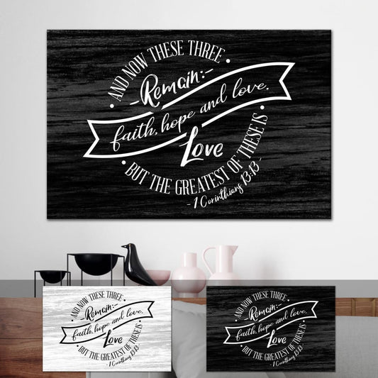 Christian Wall Art 1 Corinthians 1313 Faith Hope Love Wall Decor Canvas - Religious Wall Decor
