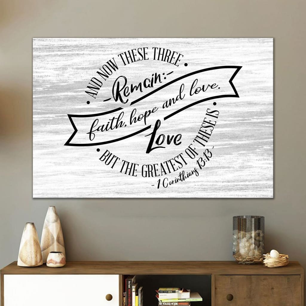 Christian Wall Art 1 Corinthians 1313 Faith Hope Love Wall Decor Canvas - Religious Wall Decor