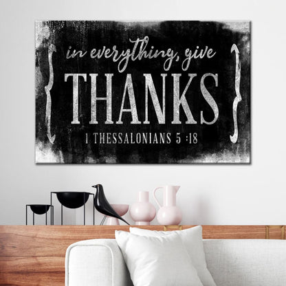 Christian Wall Art 1 Thessalonians 518 In Everything Give Thanks Canvas Art, Christian Wall Decor - Religious Wall Decor
