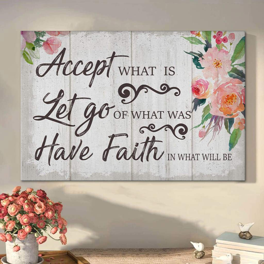 Christian Wall Art Accept What Is Let Go Of Was Canvas Print - Religious Canvas Painting