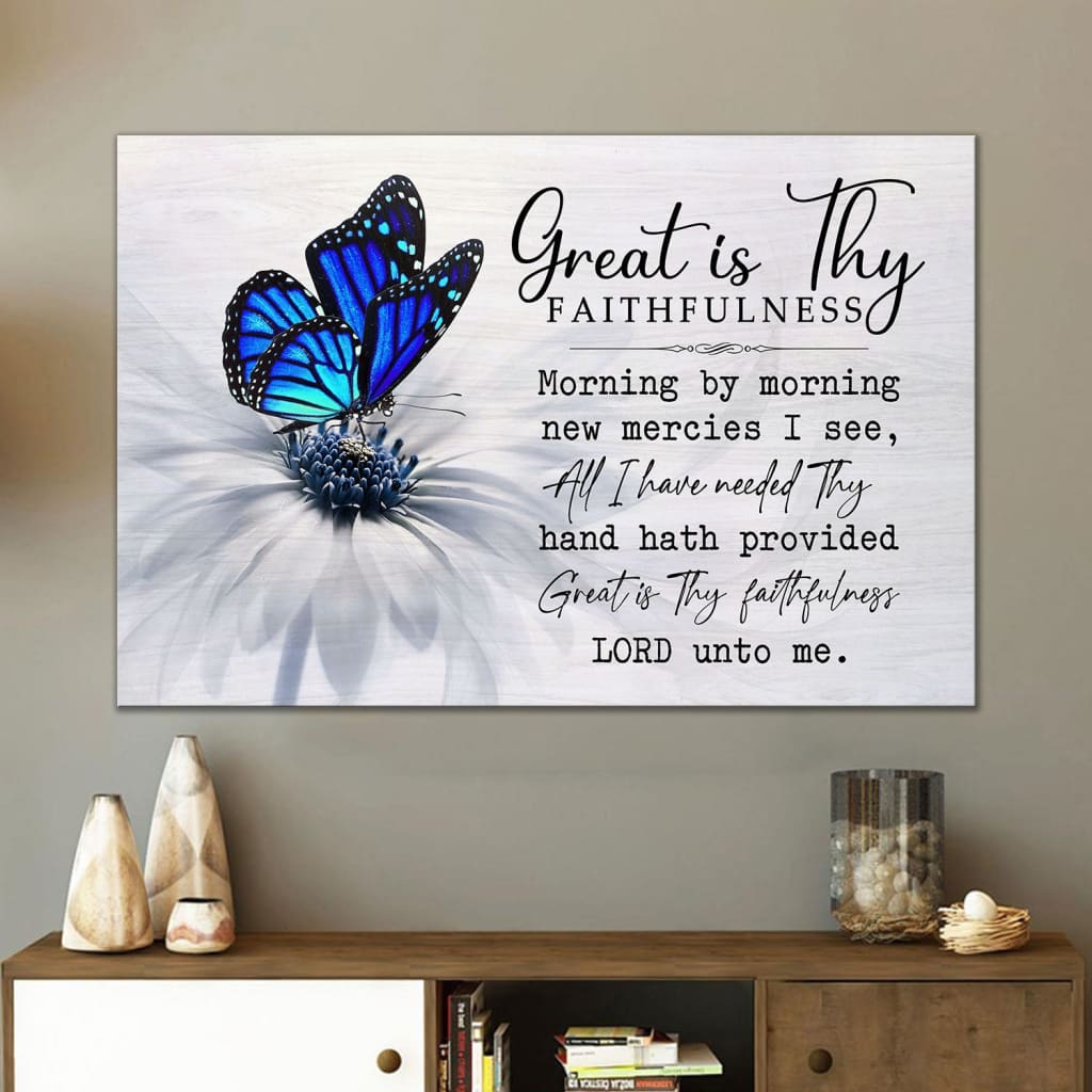 Christian Wall Art Great Is Thy Faithfulness Wall Art Canvas - Religious Wall Decor