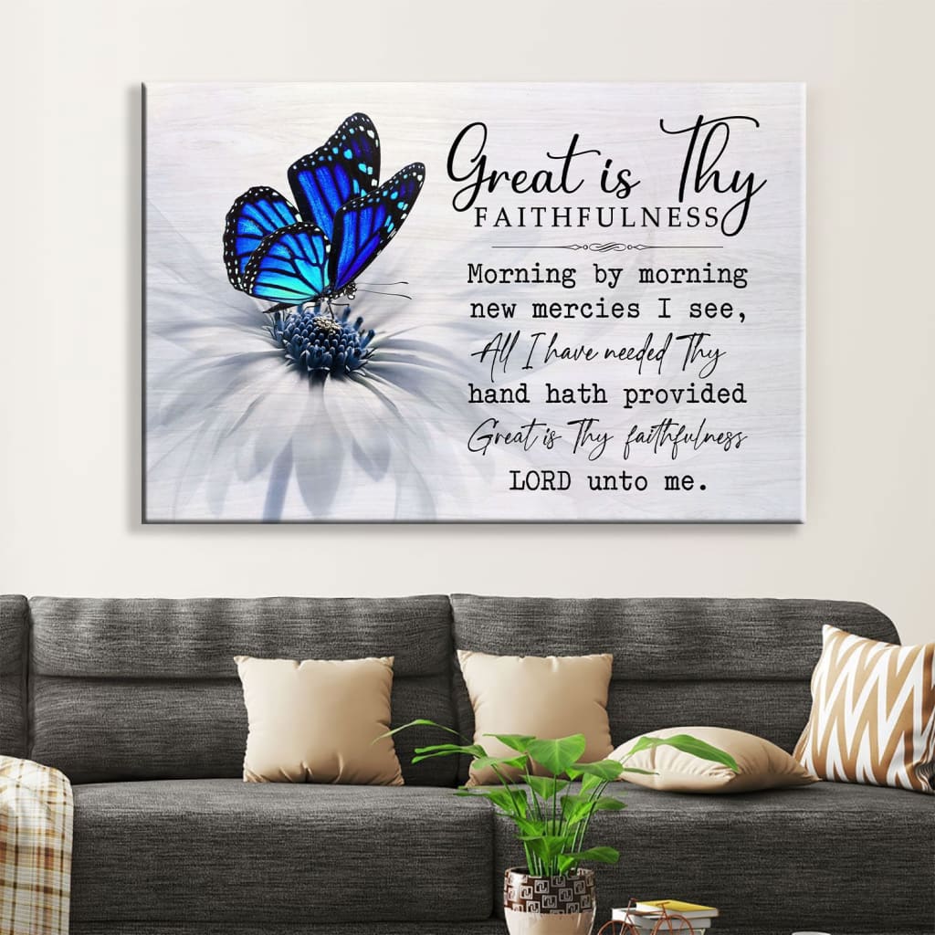 Christian Wall Art Great Is Thy Faithfulness Wall Art Canvas - Religious Wall Decor