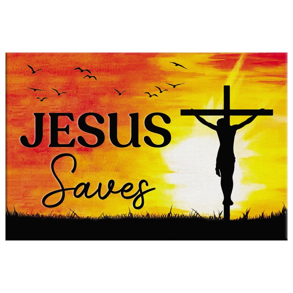 Christian Wall Art Jesus Saves Wall Art Canvas Print - Religious Wall Decor