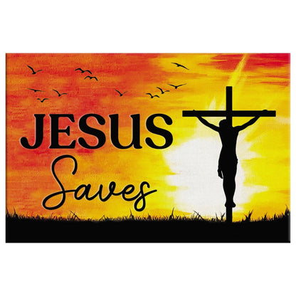 Christian Wall Art Jesus Saves Wall Art Canvas Print - Religious Wall Decor