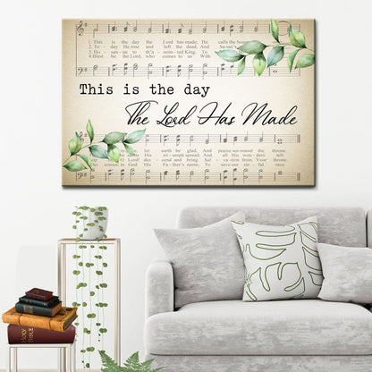 Christian Wall Art This Is The Day The Lord Has Made Sheet Music Wall Art Canvas - Religious Wall Decor