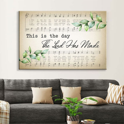 Christian Wall Art This Is The Day The Lord Has Made Sheet Music Wall Art Canvas - Religious Wall Decor