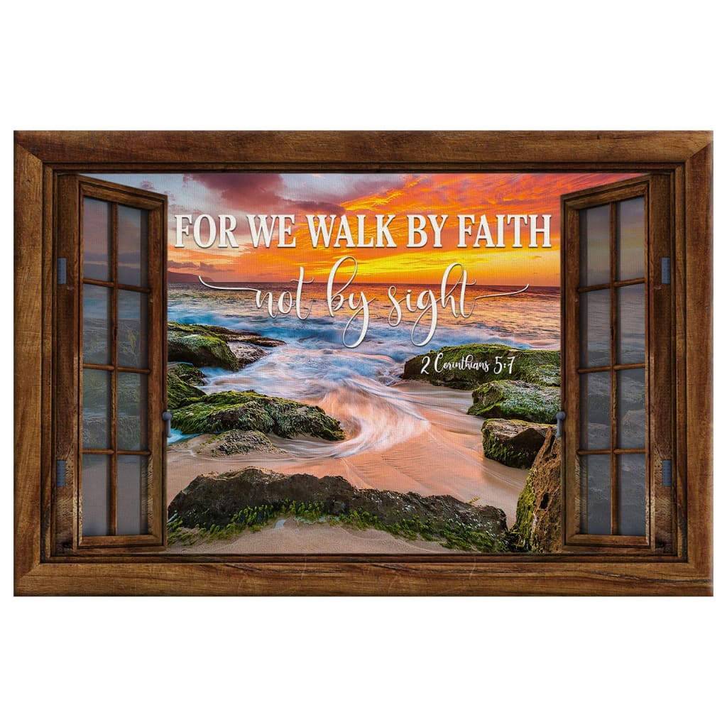 Christian Wall Decor For We Walk By Faith Not By Sight Wall Art Canvas - Religious Wall Decor