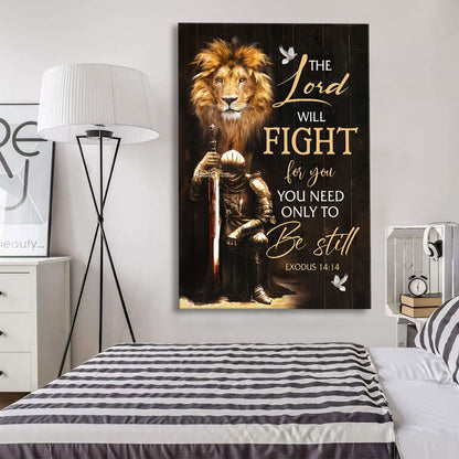 Christian Warrior Exodus 1414 The Lord Will Fight For You Canvas Art - Bible Verse Canvas - Scripture Wall Art