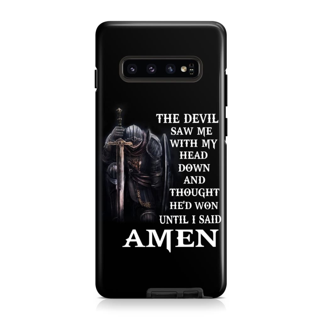 Christian Warrior The Devil Saw Me With My Head Down Knight Kneeling Phone Case - Scripture Phone Cases - Iphone Cases Christian