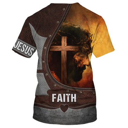 Christian Wooden Cross Love Jesus Faith 3d Shirts - Christian T Shirts For Men And Women