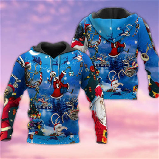 Christmas And Skull Merry Xmas All Over Print 3D Hoodie For Men And Women, Christmas Gift, Warm Winter Clothes, Best Outfit Christmas