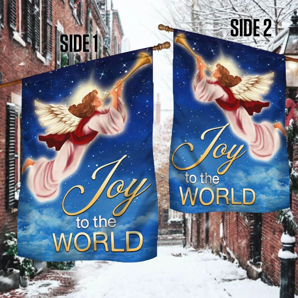 Christmas Angel Flag Joy To The World - Christmas Garden Flag - Christmas House Flag - Christmas Outdoor Decoration