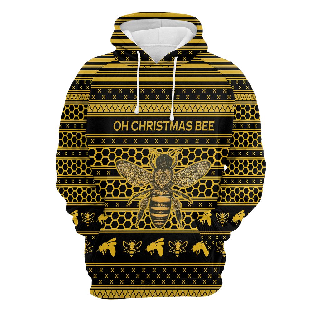 Christmas Bee All Over Print 3D Hoodie For Men And Women, Best Gift For Dog lovers, Best Outfit Christmas