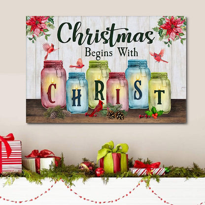 Christmas Begins With Christ Christian Wall Art Canvas Print Gifts - Religious Wall Art Canvas